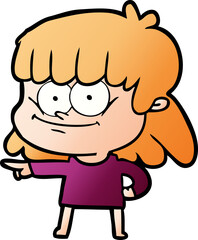 cartoon girl smiling