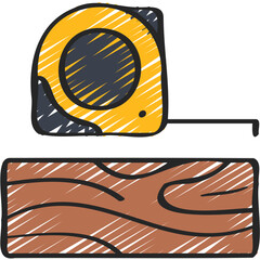 Measure Wood Length Icon