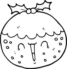 cute cartoon christmas pudding