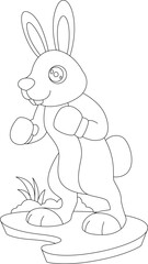 Rabbit Boxer Boxing gloves Boxing Animal Vector Graphic Art Illustration