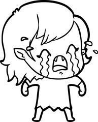 cartoon crying vampire girl