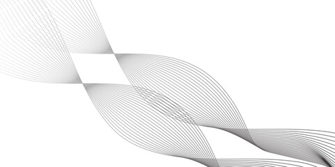 Abstract wavy grey technology lines on modern stream transparent background. Stylized line art background. Vector illustration Digital frequency track equalizer. Vector illustration