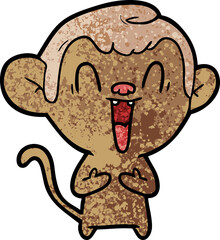 cartoon laughing monkey
