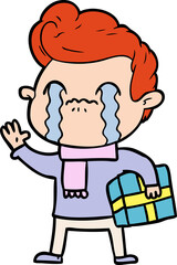 cartoon man crying