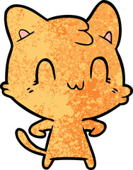 cartoon happy cat