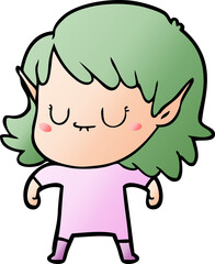 happy cartoon elf girl