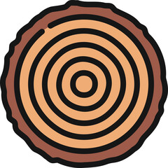 Cut Wood Circle Icon