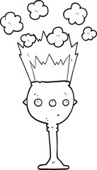 freehand drawn black and white cartoon magic goblet