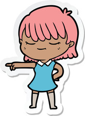 sticker of a cartoon woman