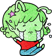 cartoon crying alien girl