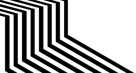 Abstract Lines Forming a Corner in Black and White, Monochrome Magic