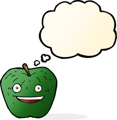 cartoon apple with thought bubble