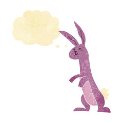cartoon rabbit with thought bubble
