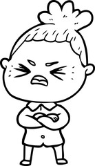 cartoon angry woman