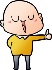Obraz premium happy cartoon bald man