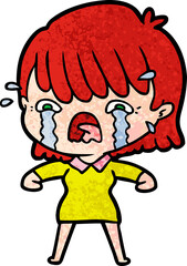 Obraz premium cartoon girl crying