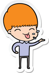 sticker of a cartoon rude man