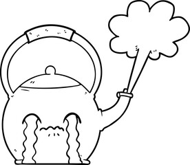 cartoon boiling kettle