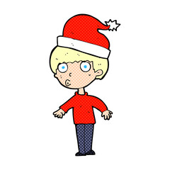 cartoon man getting ready for christmas
