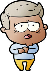 Obraz premium cartoon tired man