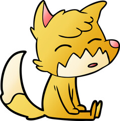 cartoon fox sitting