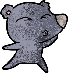 cartoon whistling bear
