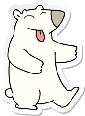 sticker of a quirky hand drawn cartoon polar bear