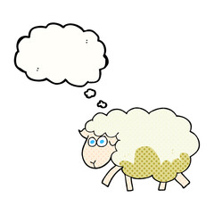 freehand drawn thought bubble cartoon muddy sheep