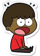 sticker of a cartoon shocked man