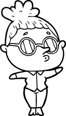 cartoon woman wearing glasses