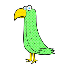 freehand drawn cartoon parrot