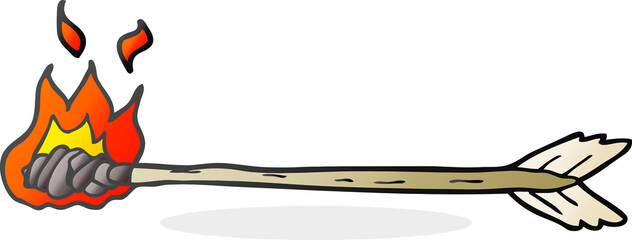 freehand drawn cartoon flaming arrow © lineartestpilot