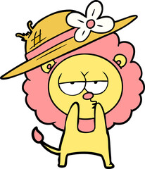 cartoon lion wearing hat
