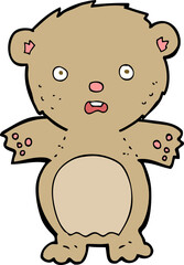 frightened teddy bear cartoon