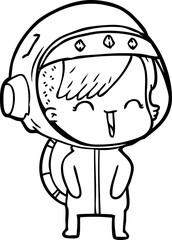 happy cartoon space girl