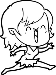 cute cartoon happy vampire girl