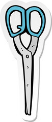 sticker of a cartoon scissors