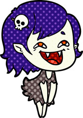 cartoon laughing vampire girl