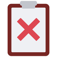 Obraz premium Incorrect Clipboard Icon