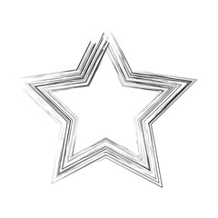 Grunge frame in star shape Vector illustration