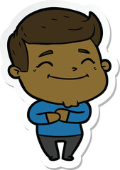 Obraz premium sticker of a happy cartoon man