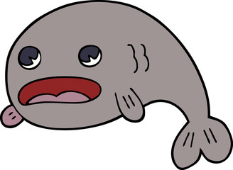 cartoon doodle of a fish