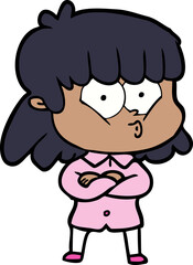 cartoon whistling girl