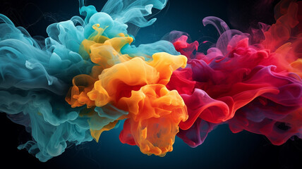 colorful smoke on black background
