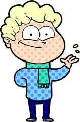 cartoon happy man