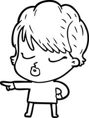 cartoon woman with eyes shut