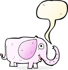 cartoon baby elephant with speech bubble