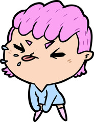 cute cartoon rude girl