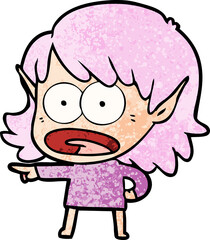 cartoon shocked elf girl