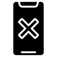 Mobile Phone Cross Icon